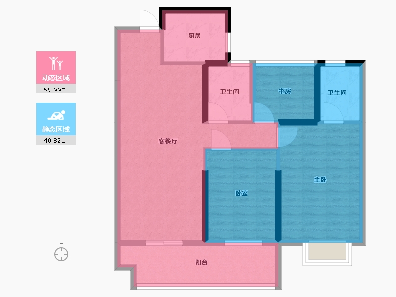 江苏省-苏州市-江湾澜庭-86.00-户型库-动静分区