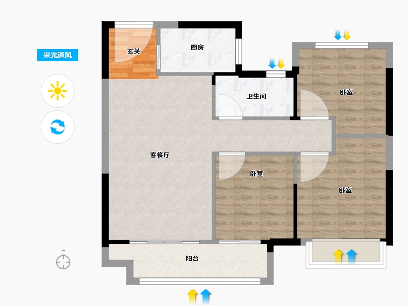 江西省-抚州市-华章硕丰八方城-78.00-户型库-采光通风