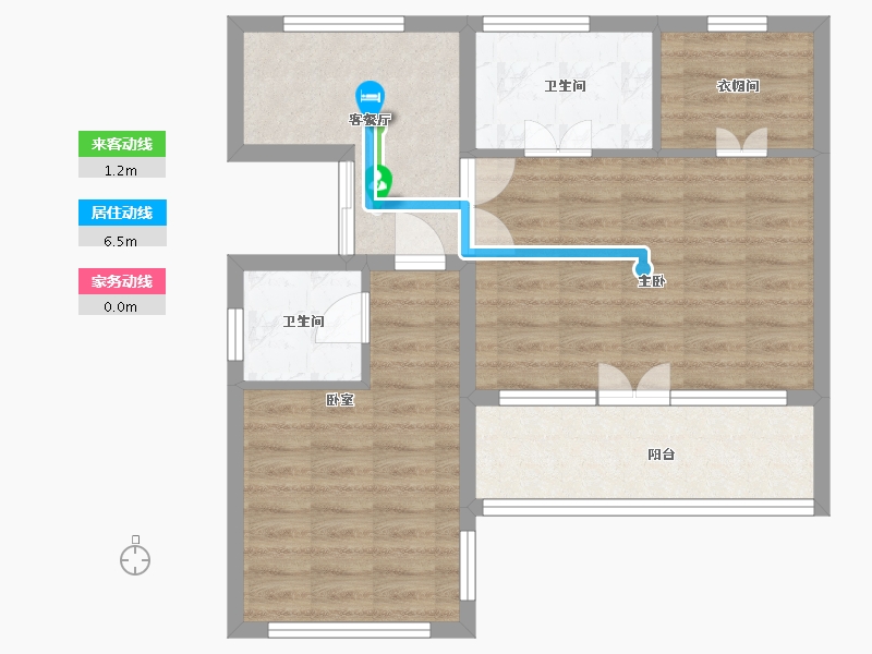 辽宁省-营口市-林昌·天铂-64.11-户型库-动静线