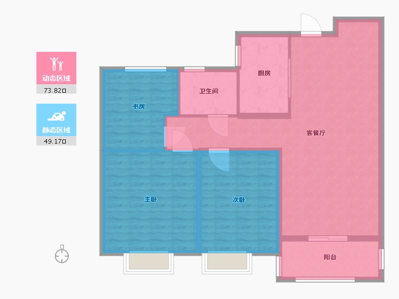 江苏省-南通市-东渐广场-112.00-户型库-动静分区