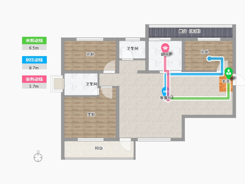 陕西省-宝鸡市-京城揽盛苑-106.01-户型库-动静线