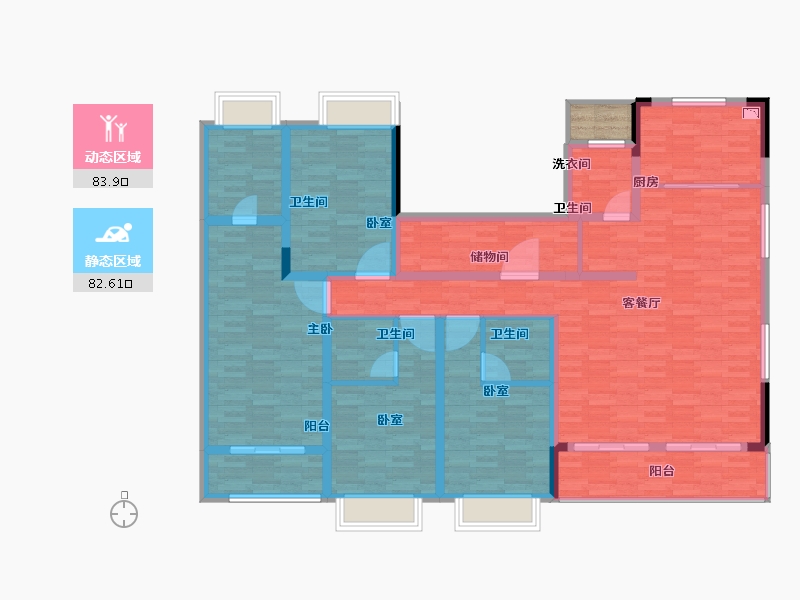 江苏省-泰州市-文旅和院-151.00-户型库-动静分区