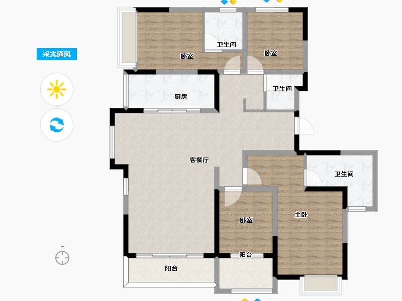 陕西省-西安市-万科锦宸-140.01-户型库-采光通风