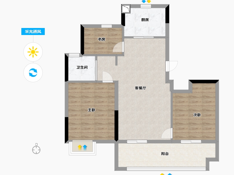 江苏省-南通市-卓越万科新都会-80.00-户型库-采光通风