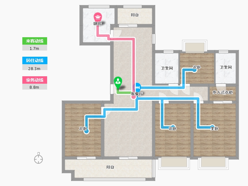 江苏省-盐城市-绿洲麒麟府-124.80-户型库-动静线