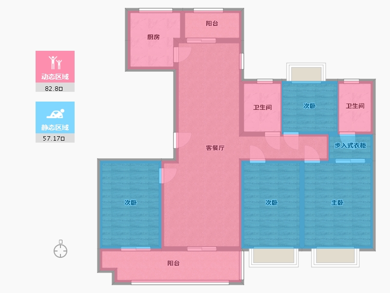 江苏省-盐城市-绿洲麒麟府-124.80-户型库-动静分区