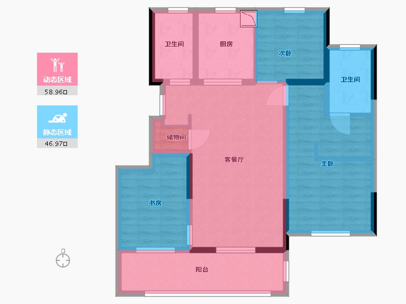 江苏省-南通市-龙湖-天宸原著-94.00-户型库-动静分区