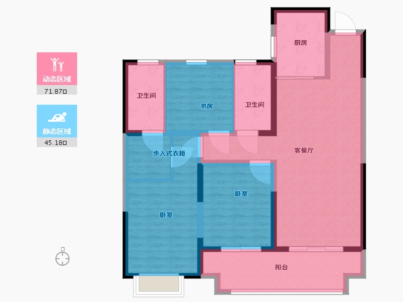 江苏省-镇江市-信达·香堤明珠-105.01-户型库-动静分区