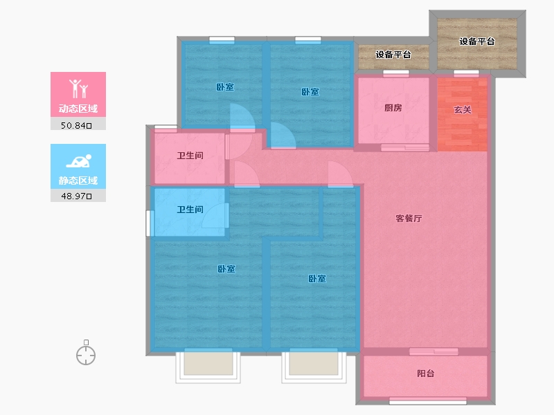 甘肃省-金昌市-保利领秀山-93.97-户型库-动静分区