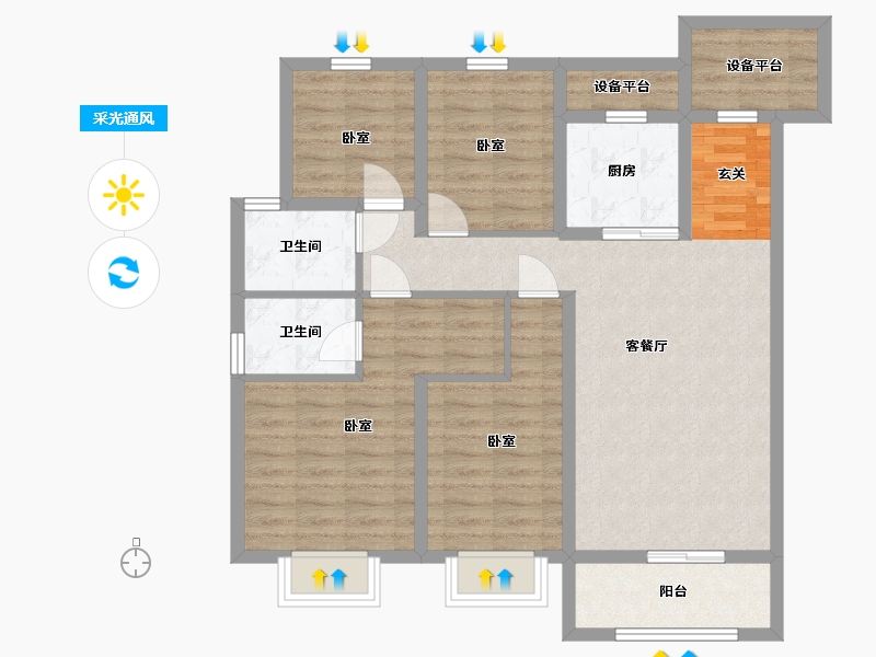 甘肃省-金昌市-保利领秀山-93.97-户型库-采光通风