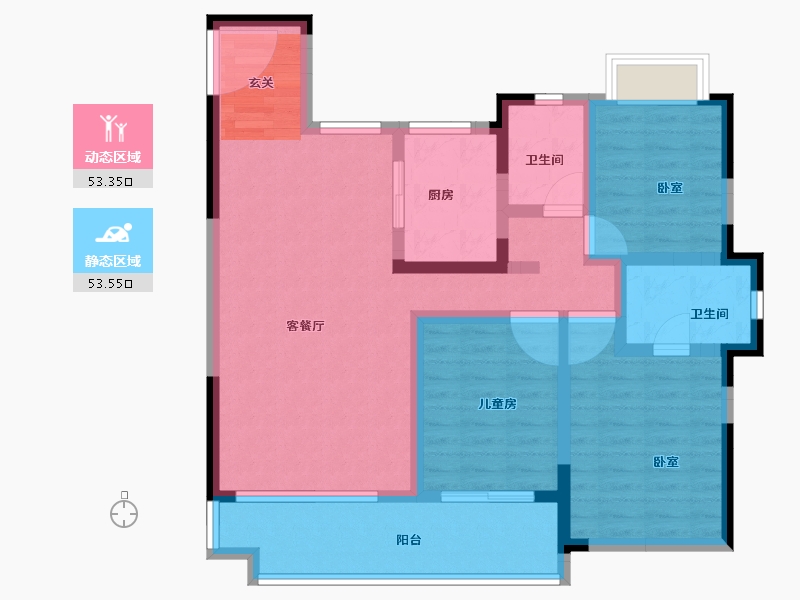 江西省-抚州市-南城新力愉景湾-94.00-户型库-动静分区