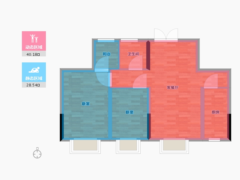 青海省-西宁市-中房萨尔斯堡-61.15-户型库-动静分区