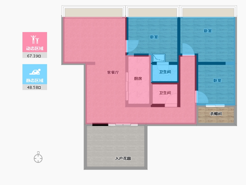 江苏省-泰州市-碧桂园凤城府-123.89-户型库-动静分区