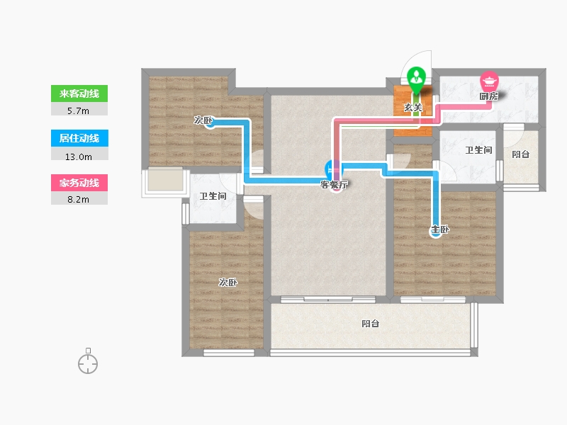 陕西省-宝鸡市-水木华院-97.00-户型库-动静线