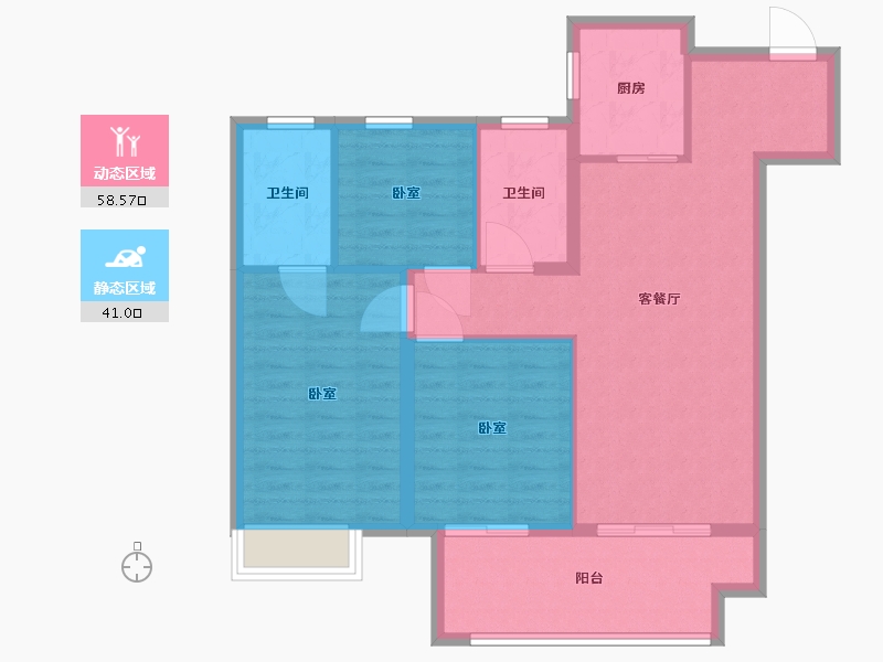 江苏省-镇江市-融创云阳·华南映-90.00-户型库-动静分区