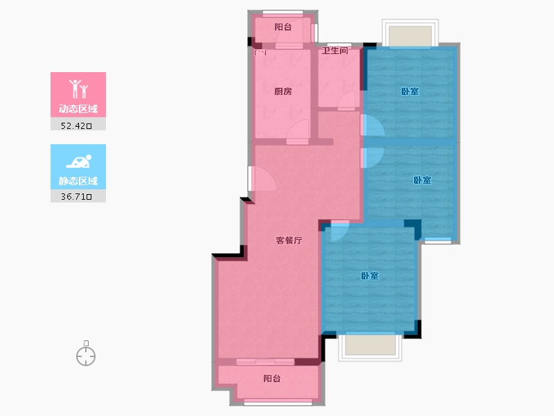 江苏省-扬州市-香榭丽花园-77.99-户型库-动静分区