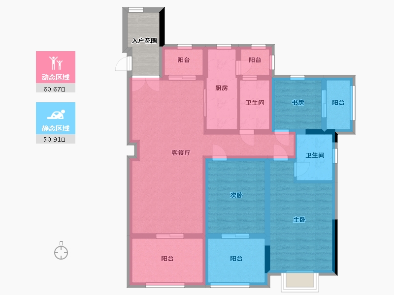 江苏省-南通市-正泰江岸水苑-102.99-户型库-动静分区