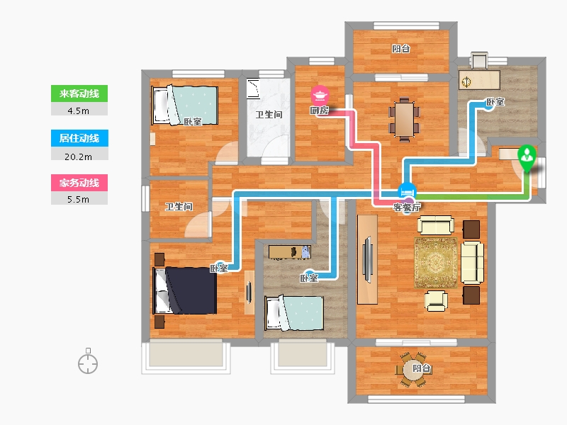 陕西省-西安市-惠风壹品-96.01-户型库-动静线