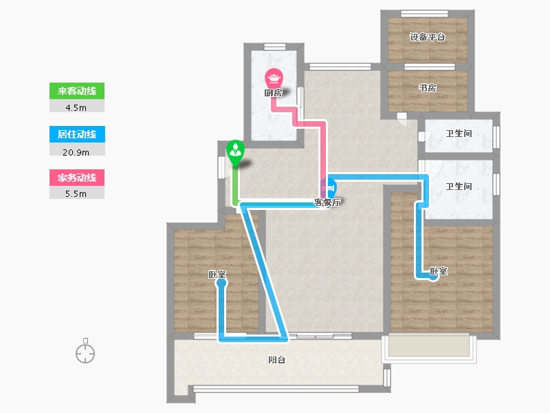 江苏省-镇江市-保集·梧桐墅-104.17-户型库-动静线