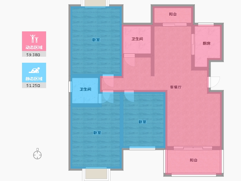 江西省-抚州市-鑫鼎中央公馆-97.71-户型库-动静分区