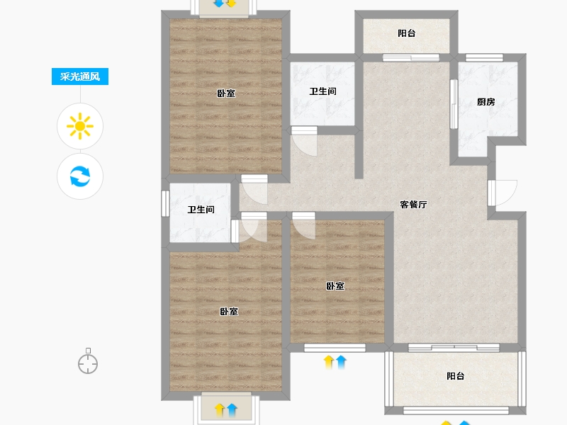 江西省-抚州市-鑫鼎中央公馆-97.71-户型库-采光通风