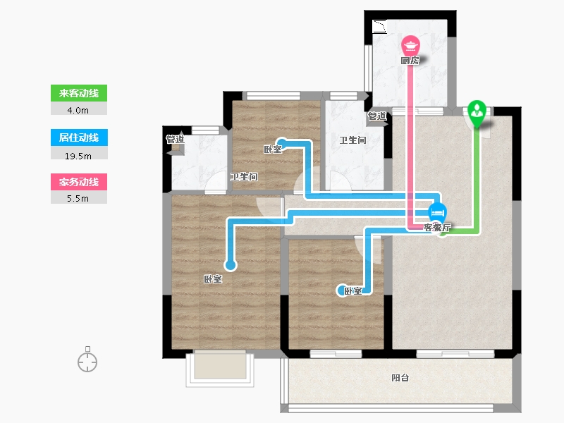 江苏省-苏州市-德信·望澜庭-80.01-户型库-动静线