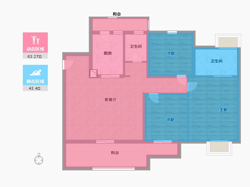 江苏省-南通市-港龙中南翰林首府-95.00-户型库-动静分区