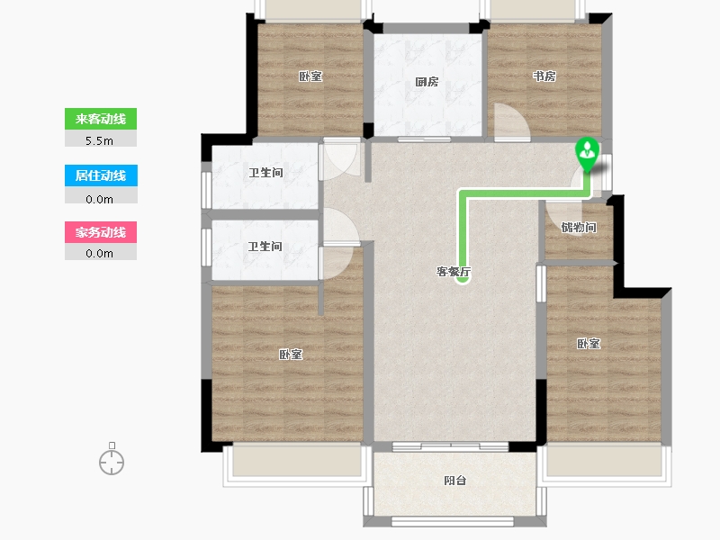 江苏省-镇江市-中南·林清月雅苑-98.00-户型库-动静线