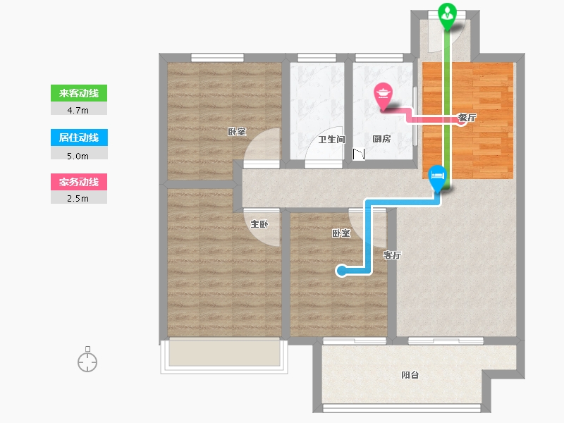 江苏省-宿迁市-和樾花园-87.16-户型库-动静线