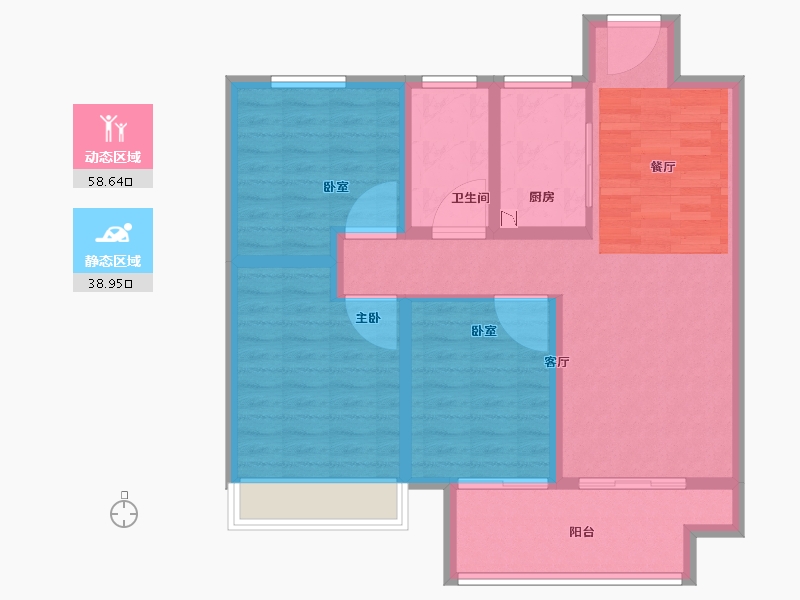 江苏省-宿迁市-和樾花园-87.16-户型库-动静分区