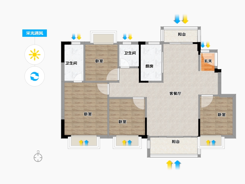 江西省-抚州市-华章硕丰八方城-96.00-户型库-采光通风