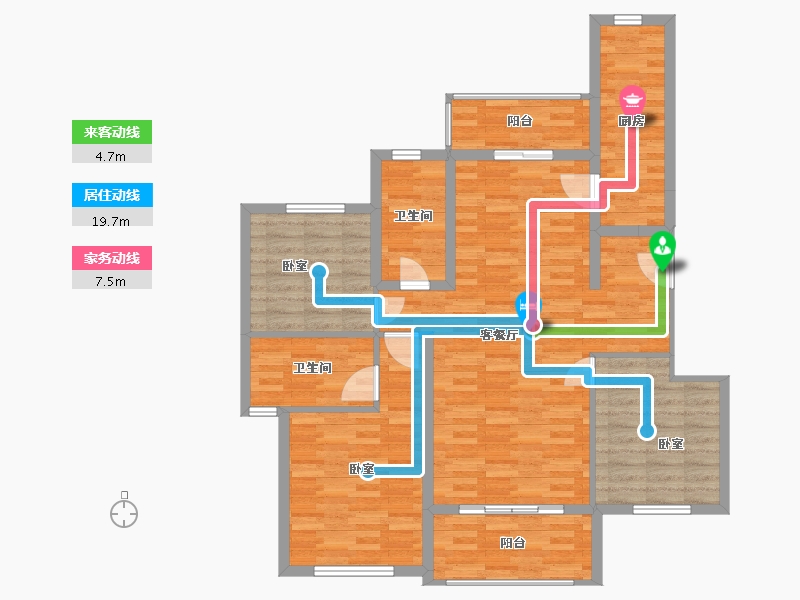 江苏省-扬州市-恒大观澜府-106.00-户型库-动静线