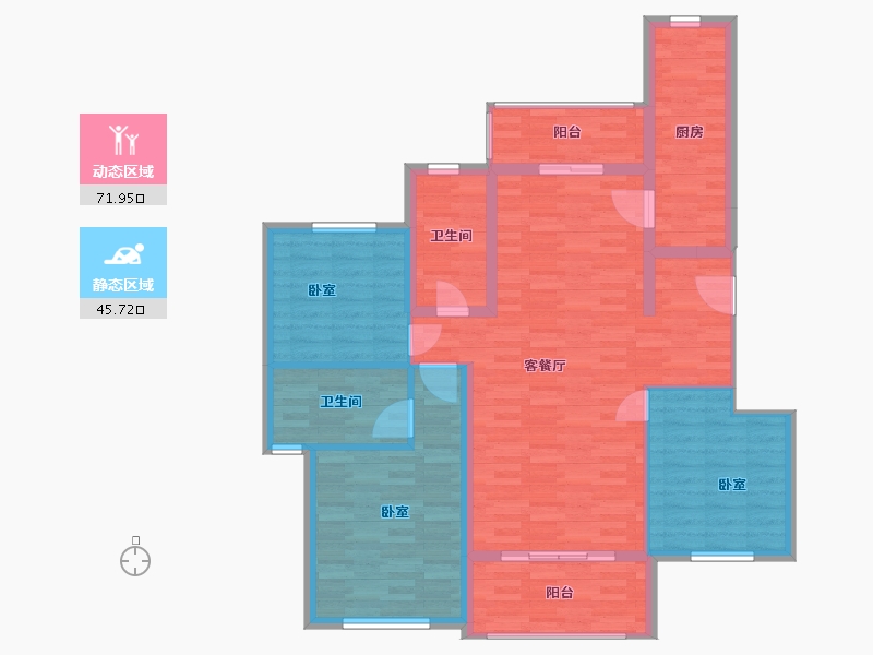 江苏省-扬州市-恒大观澜府-106.00-户型库-动静分区