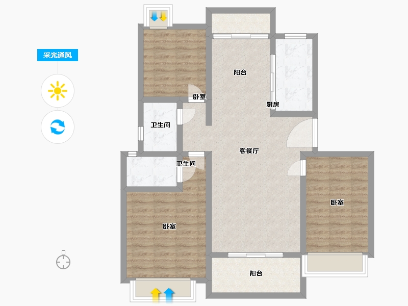 江西省-抚州市-乐安中大府-94.00-户型库-采光通风