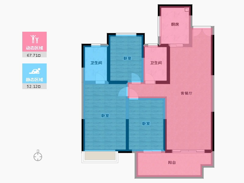 江苏省-镇江市-万善上院·云上-107.00-户型库-动静分区