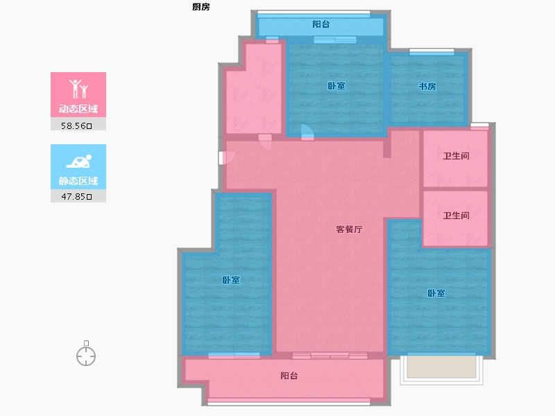 江苏省-镇江市-中昂·璟院-93.00-户型库-动静分区