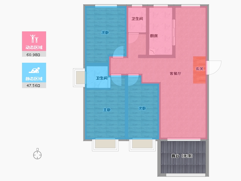 陕西省-宝鸡市-京城揽盛苑-107.00-户型库-动静分区