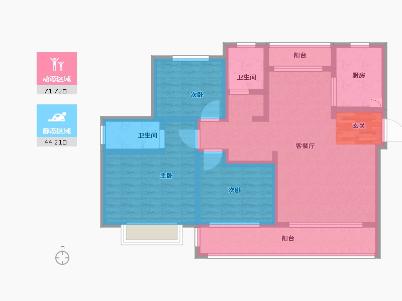 陕西省-宝鸡市-水木华院-103.01-户型库-动静分区