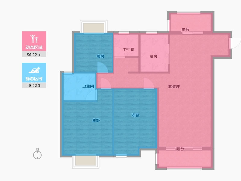 江苏省-南通市-东渐广场-104.00-户型库-动静分区