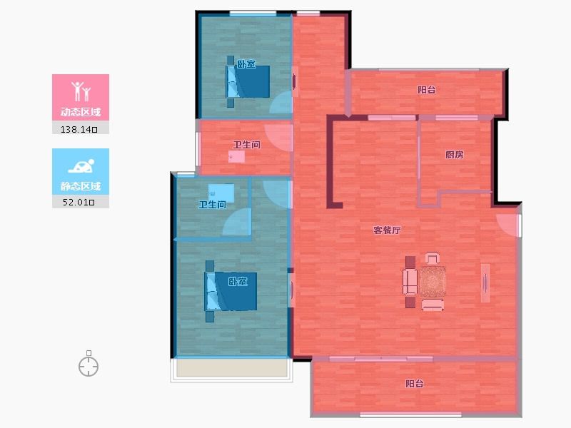 陕西省-西安市-万科锦宸-176.00-户型库-动静分区