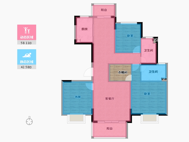 江苏省-苏州市-佳兆业和光雅院-94.01-户型库-动静分区