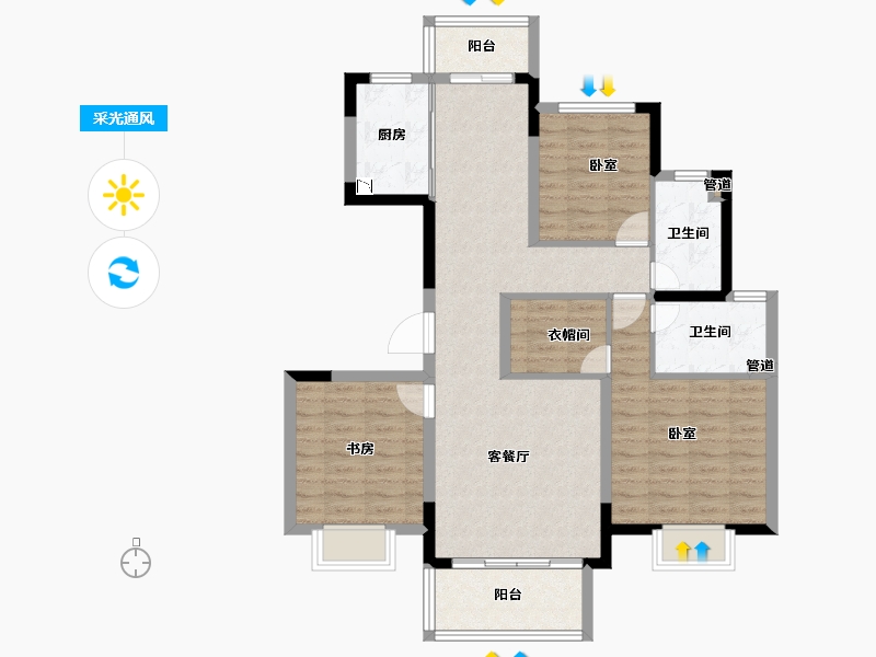 江苏省-苏州市-佳兆业和光雅院-94.01-户型库-采光通风