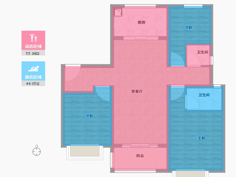 江苏省-徐州市-美的·乐城-89.00-户型库-动静分区