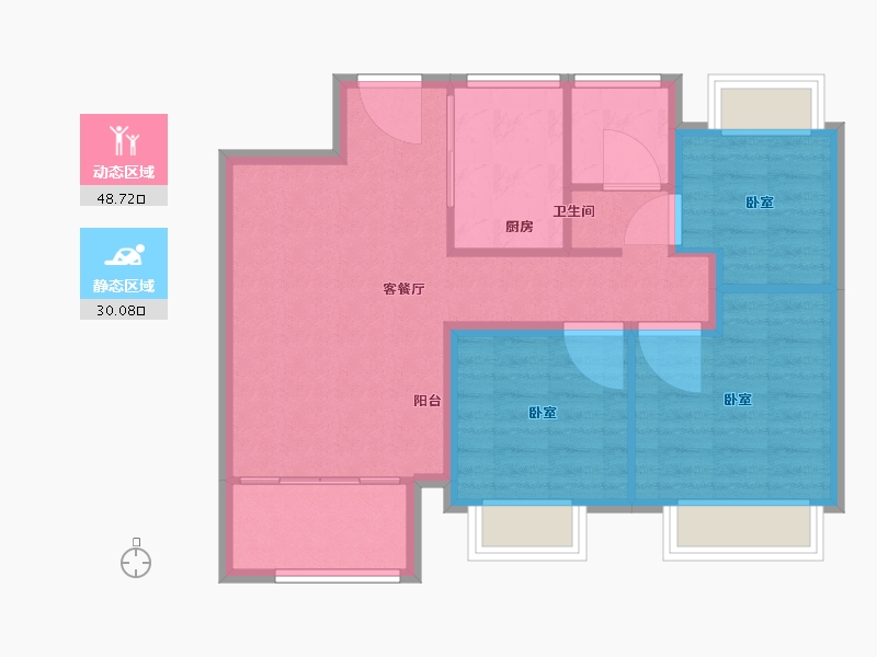 江苏省-徐州市-万科尚都会-71.00-户型库-动静分区