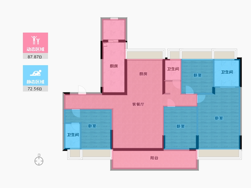 江苏省-镇江市-碧桂园·柏悦华府-144.00-户型库-动静分区