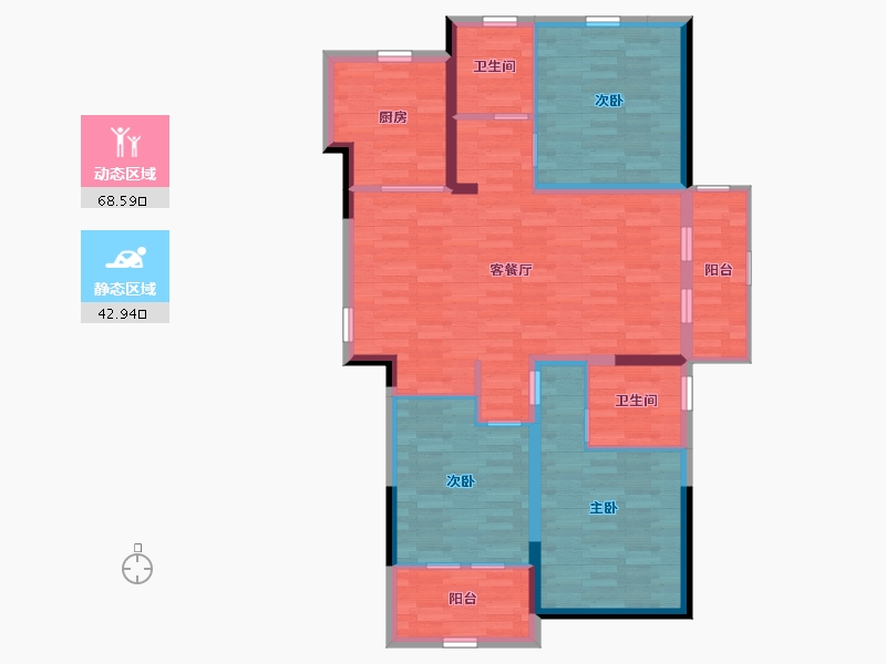 江苏省-南通市-晨鸣观海华苑-100.17-户型库-动静分区