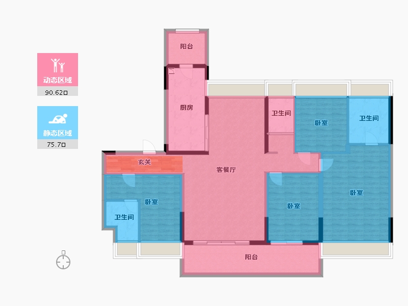 江苏省-镇江市-碧桂园·柏悦华府-150.46-户型库-动静分区