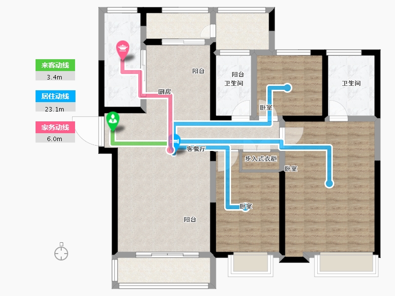 江苏省-苏州市-江湾雅园-112.00-户型库-动静线