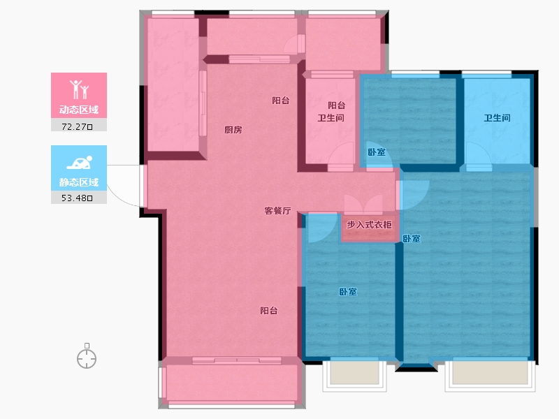 江苏省-苏州市-江湾雅园-112.00-户型库-动静分区