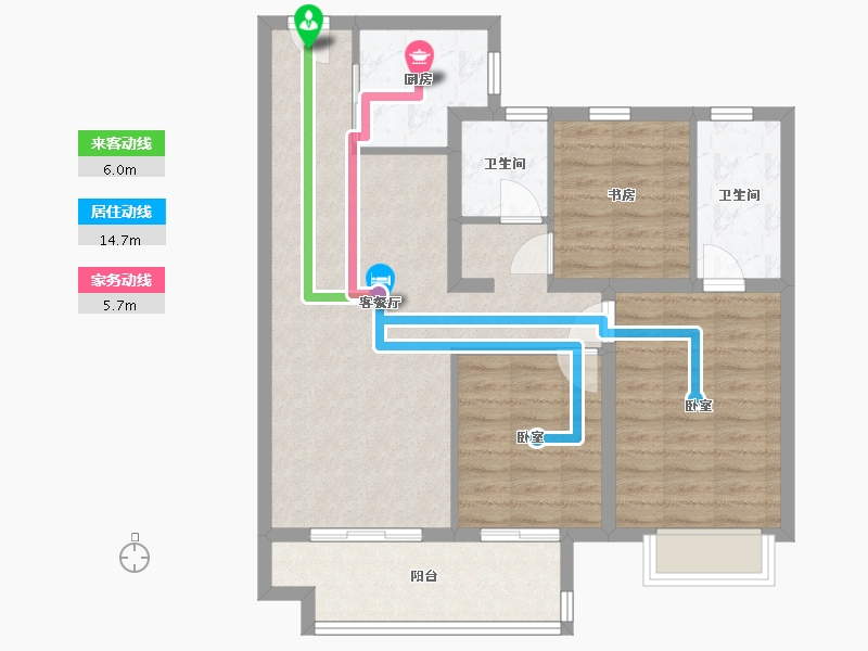 江苏省-镇江市-融创云阳·华南映-87.00-户型库-动静线